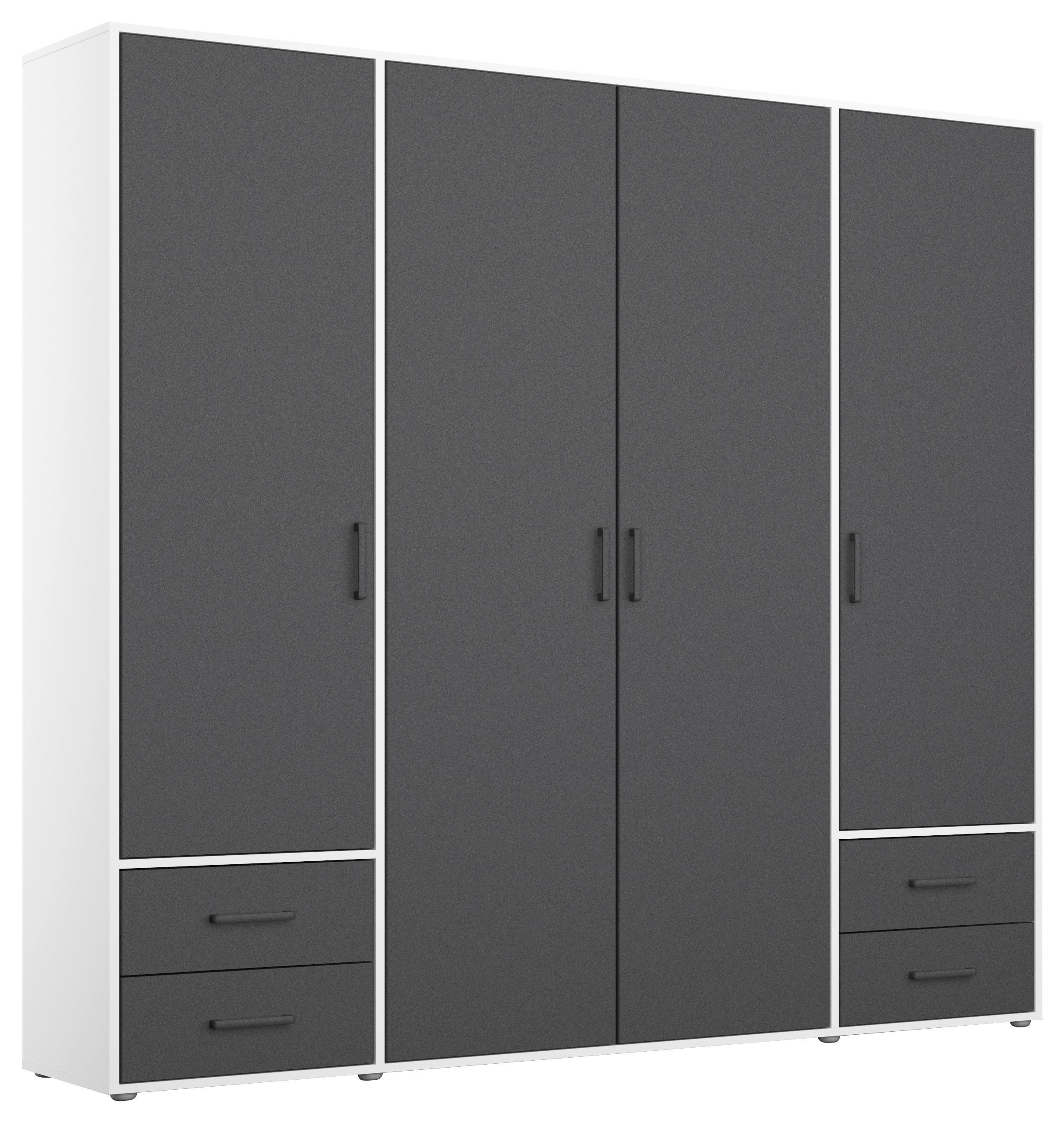 Drehtürenschrank Voyager Weiß,Grau B: 187 cm - Weiß/Grau, MODERN, Holzwerkstoff (187/194/53cm) - Rauch Möbel