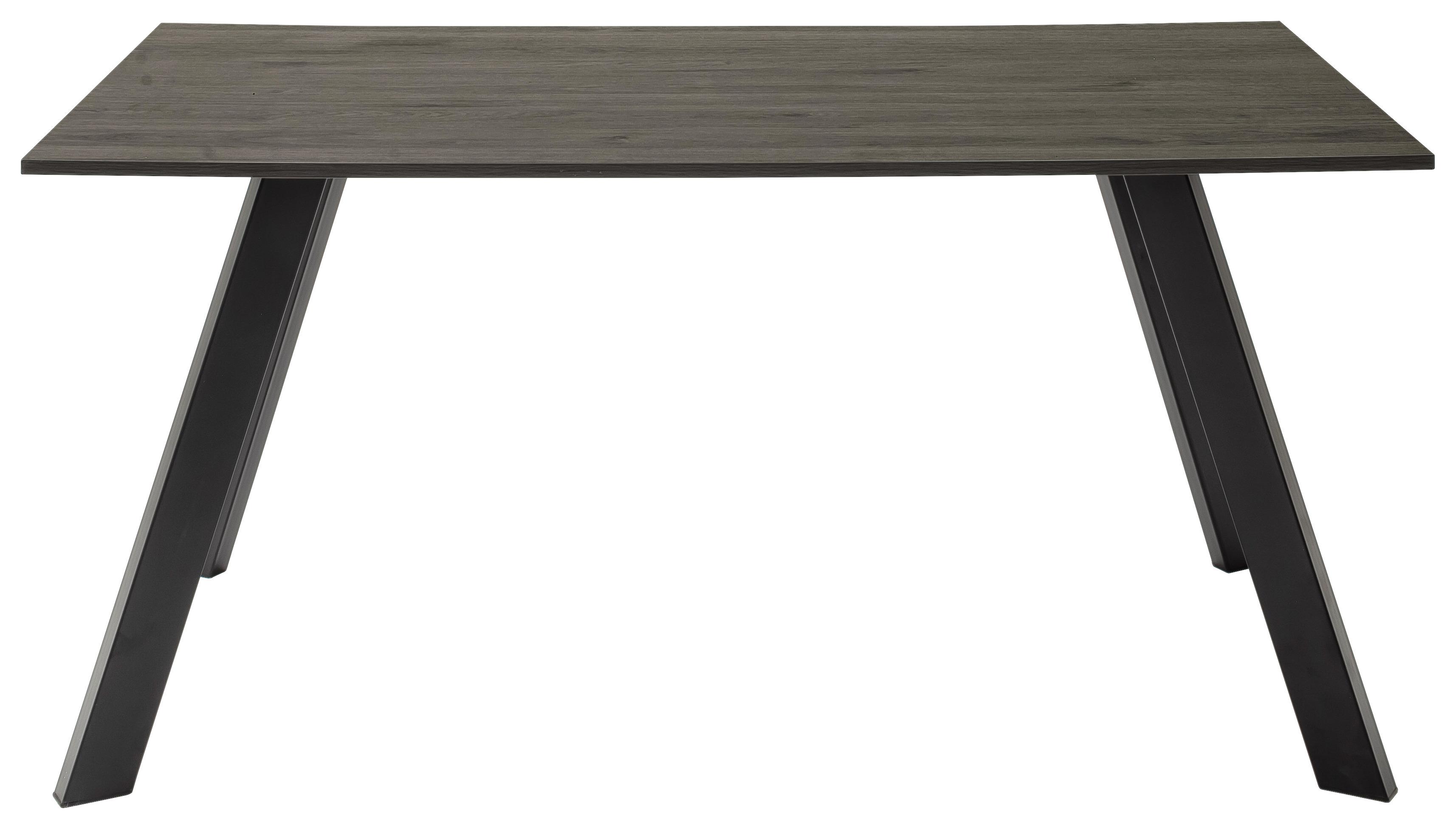 Esstisch Bangkok 160x90 cm Nachteiche Dekor/Schwarz - Eichefarben/Schwarz, MODERN, Holzwerkstoff/Metall (160/76/90cm) - MID.YOU