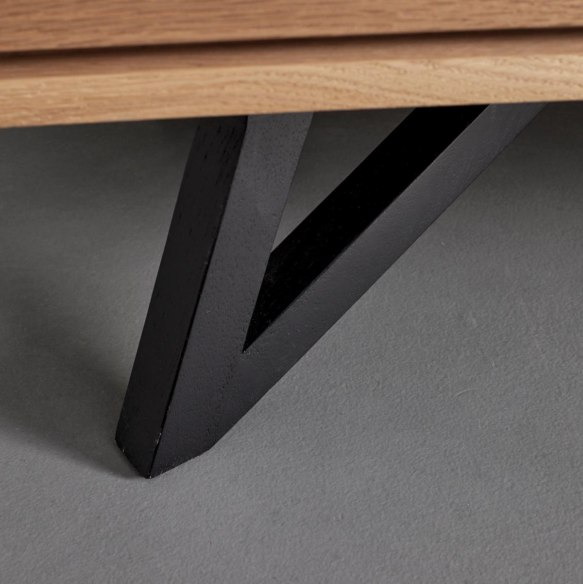 Široká komoda EMILIO dub - čierna/farba duba, Modern, kov/drevo (170/85/40cm) - Bessagi Home