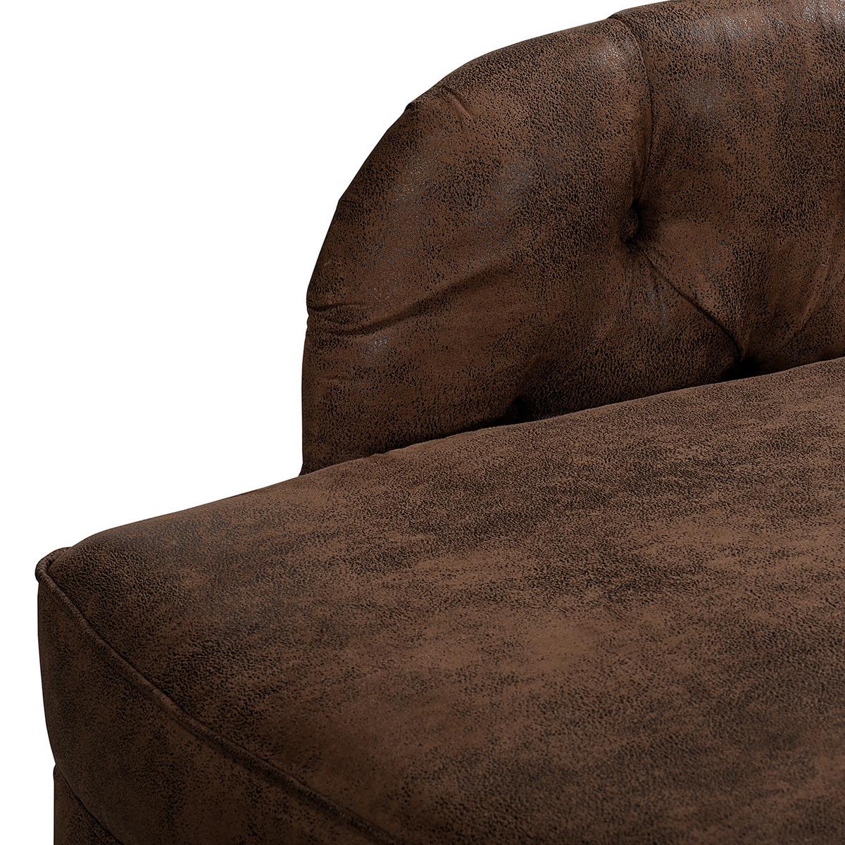 Récamiere Pako Dunkelbraun B: 185cm - Dunkelbraun/Braun, Design, Textil (185/93/75cm) - Livetastic