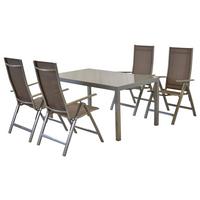 Gartenset Carrara - Taupe/Silberfarben, MODERN, Textil/Metall - Gardenson