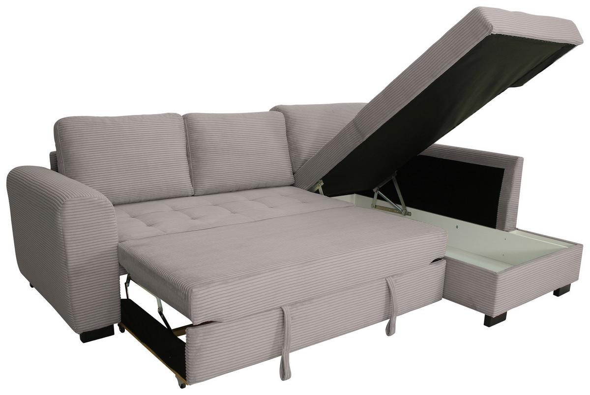 Ecksofa John Graubraun  S: 239x178 cm - Graubraun/Schwarz, Trend, Textil (239/178cm)