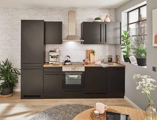 Küchenblock Jazz 8 280 Schwarz B: 280 cm - Eichefarben/Anthrazit, LIFESTYLE, Holzwerkstoff (280cm) - MID.YOU