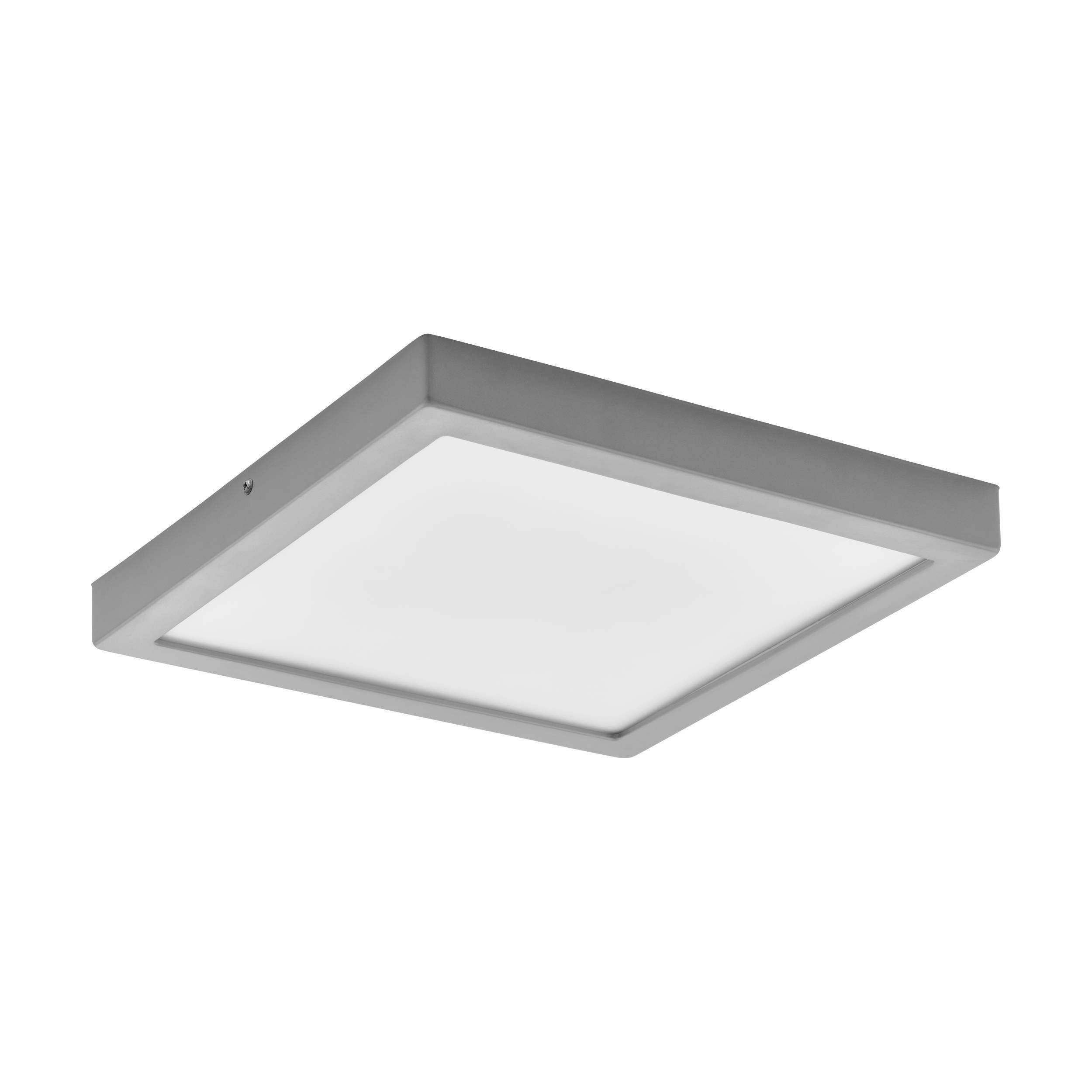 Deckenleuchte Idun L: 30 cm - Silberfarben/Weiß, Basics, Kunststoff/Metall (30/30/3,2cm) - Eglo
