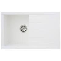 Spüle Respekta Houston Kunststein Bxt: 80x50 Cm - Weiß, Trend, Glas/Kunststoff (80/21/50cm) - Respekta