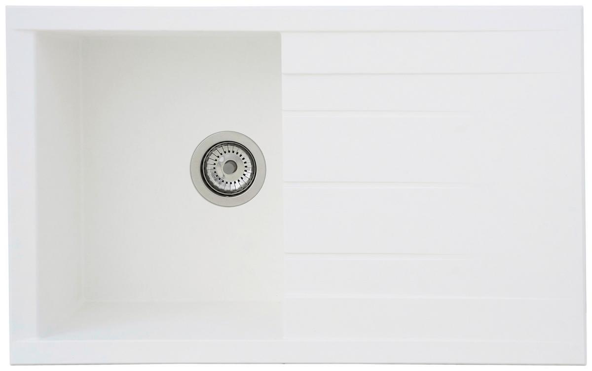 Spüle Respekta Houston Kunststein Bxt: 80x50 Cm - Weiß, Trend, Glas/Kunststoff (80/21/50cm) - Respekta