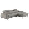 Ecksofa Micky, Grau S: 244x166 cm - Chromfarben/Grau, Design, Textil (244/166cm) - Livetastic