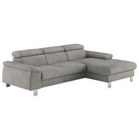 Ecksofa Micky, Grau S: 244x166 cm - Chromfarben/Grau, Design, Textil (244/166cm) - Livetastic
