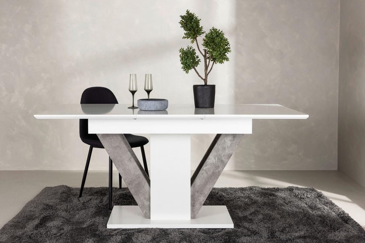 Esstisch Disa - Weiß/Grau, Design, Holz/Holzwerkstoff (120/80/76cm) - Livetastic