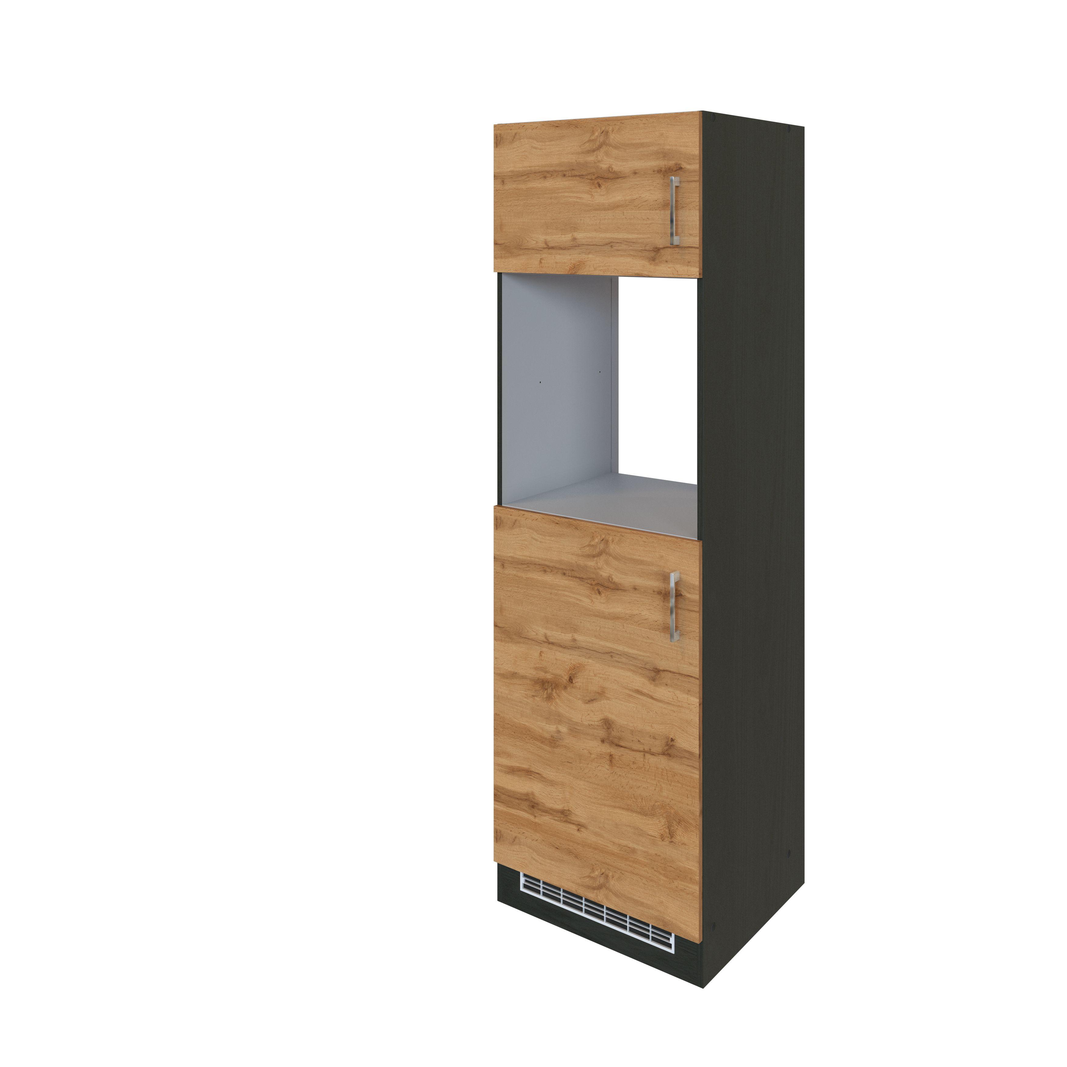 Backofen-/Kühlschrank- Umbauschrank B: 60 cm - Eichefarben, MODERN, Holzwerkstoff (60/200/60cm) - Held