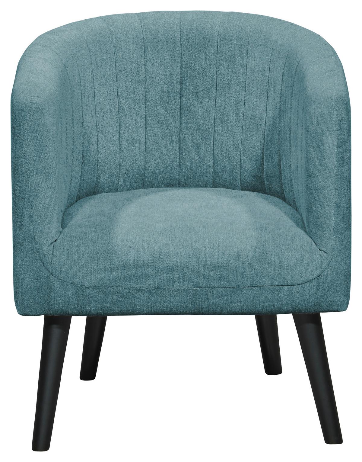 Polstersessel Mit Armlehnen Paul Velours Türkis - Türkis/Schwarz, Basics, Textil (61/82/58cm) - Livetastic