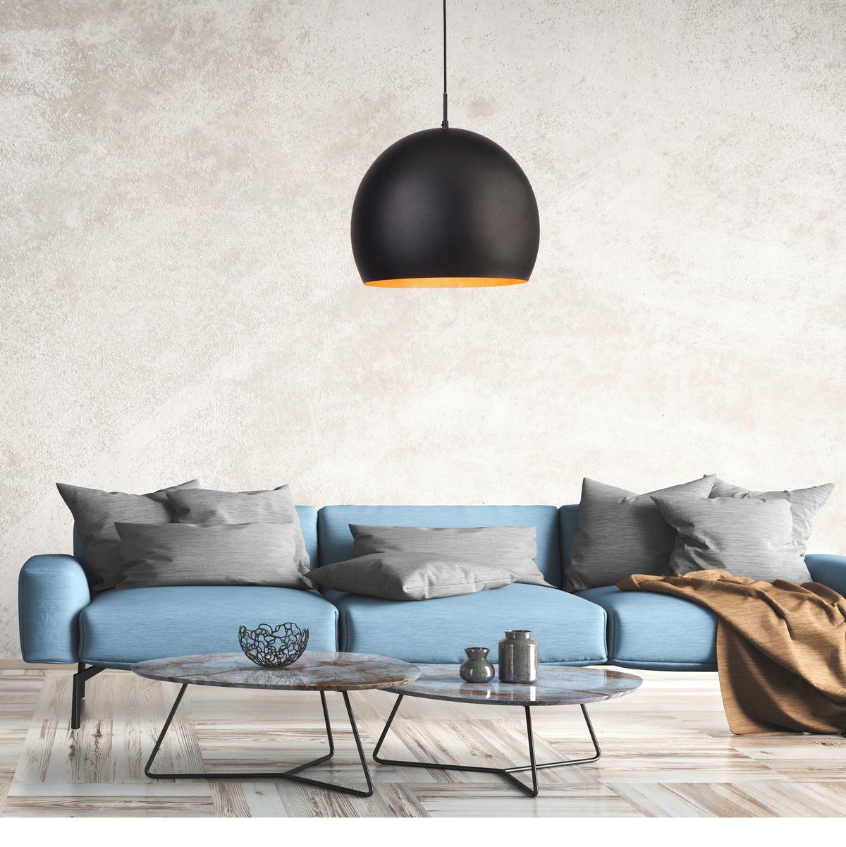 Hängeleuchte Chicago 3039bk - Goldfarben/Schwarz, Basics, Metall (40/165cm)