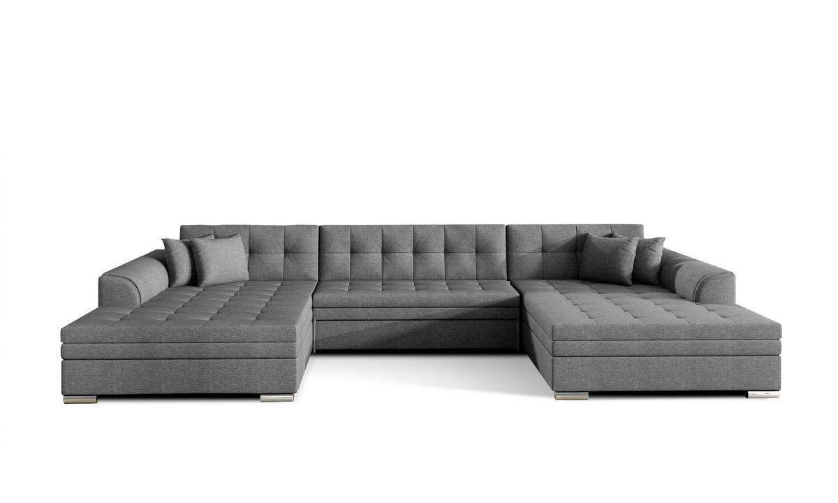 Wohnlandschaft Vento Grau U: 165x359x165 cm - Chromfarben/Grau, Design, Textil (165/359/165cm) - MID.YOU