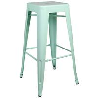 Barhocker Vantaggio High Brush Stapelbar Pastellgrün Bis150kg - Pastellgrün/Schwarz, Basics, Metall (44/77/44cm) - MID.YOU