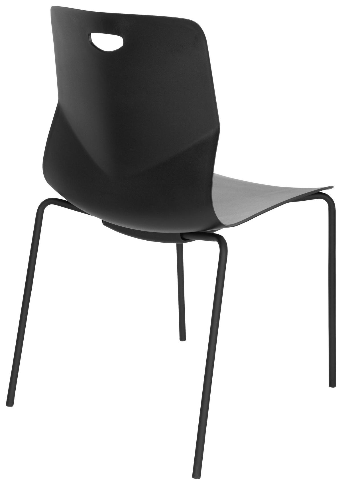 Besucherstuhl Stapelbar Schwarz Bis 130 Kg - Schwarz, MODERN, Kunststoff/Metall (46/87/55cm) - MID.YOU