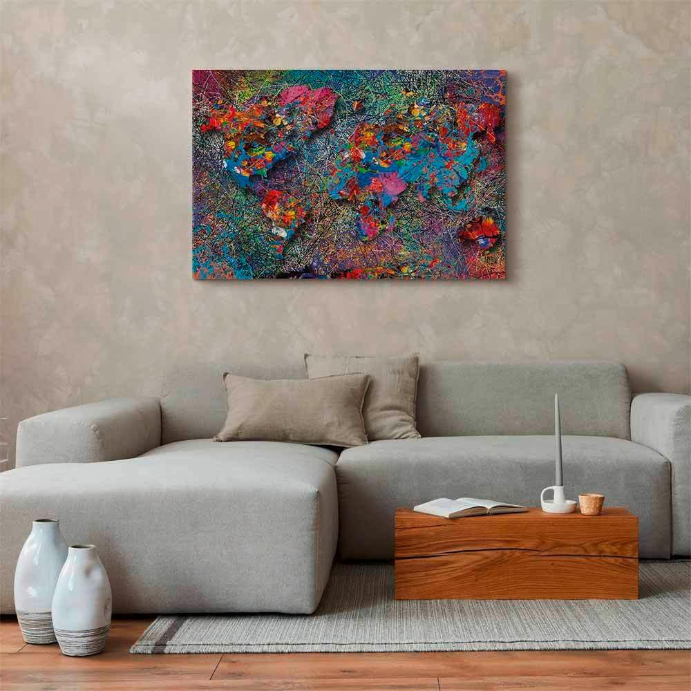Leinwandbild Blau Flieder B: 120 cm - Blau/Flieder, Basics, Holz/Textil (120/80cm) - artgeist
