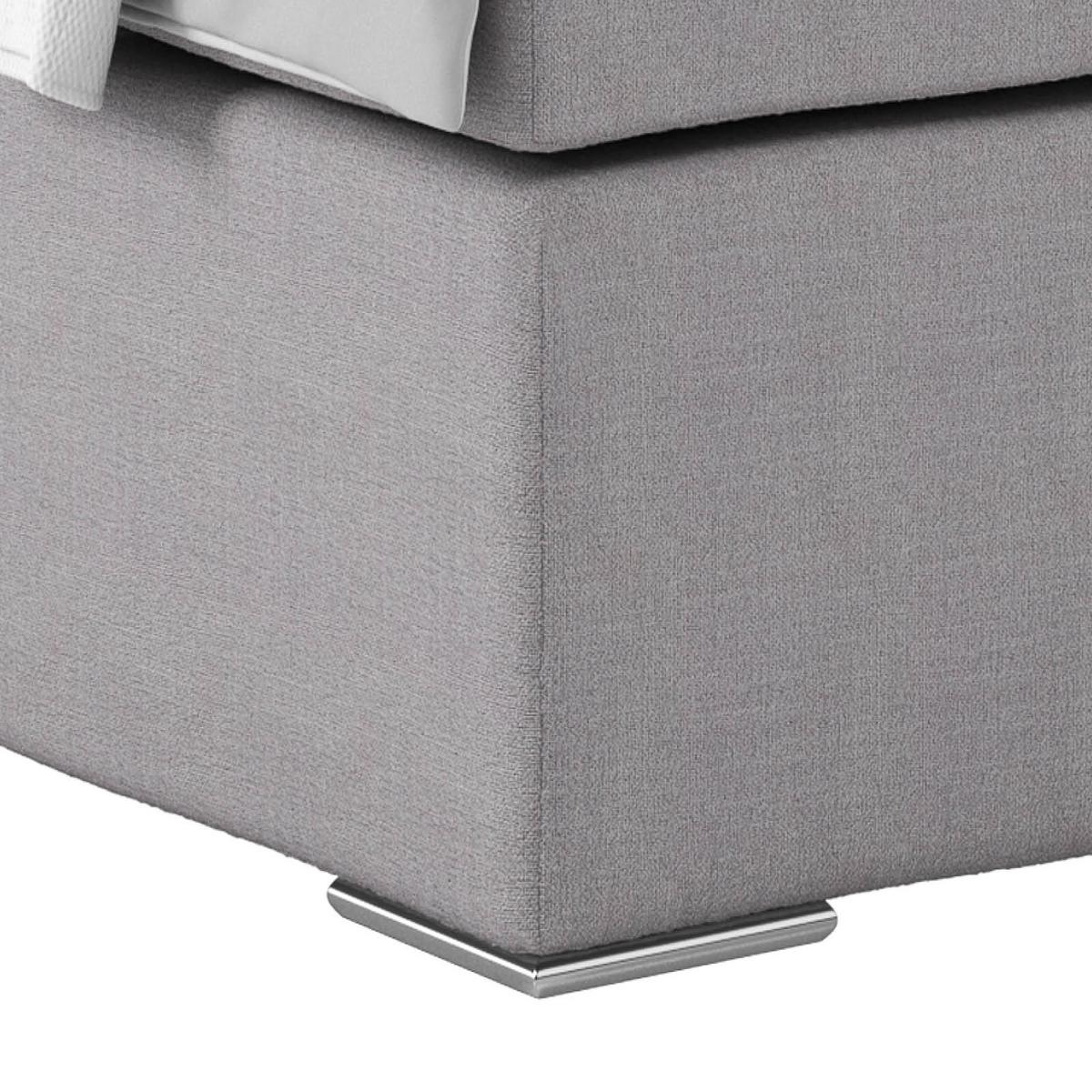 Postel Boxspring Nero, 140x200 cm, šedá - šedomodrá/šedobéžová, Konvenční, kov/textil (140/200cm)