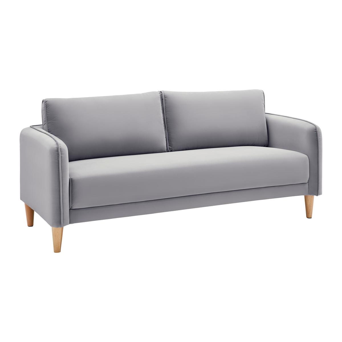 Pohovka LIVIA šedá - šedá/přírodní barvy, Moderní, dřevo/textil (176/78/76cm) - Bessagi Home