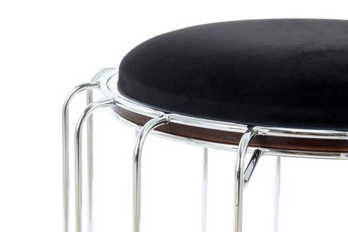 Beistelltisch/Pouf 2 in 1 Comfortable Silber/Schwarz - Silberfarben/Schwarz, Basics, Glas/Holzwerkstoff (50/50/45cm) - Kayoom