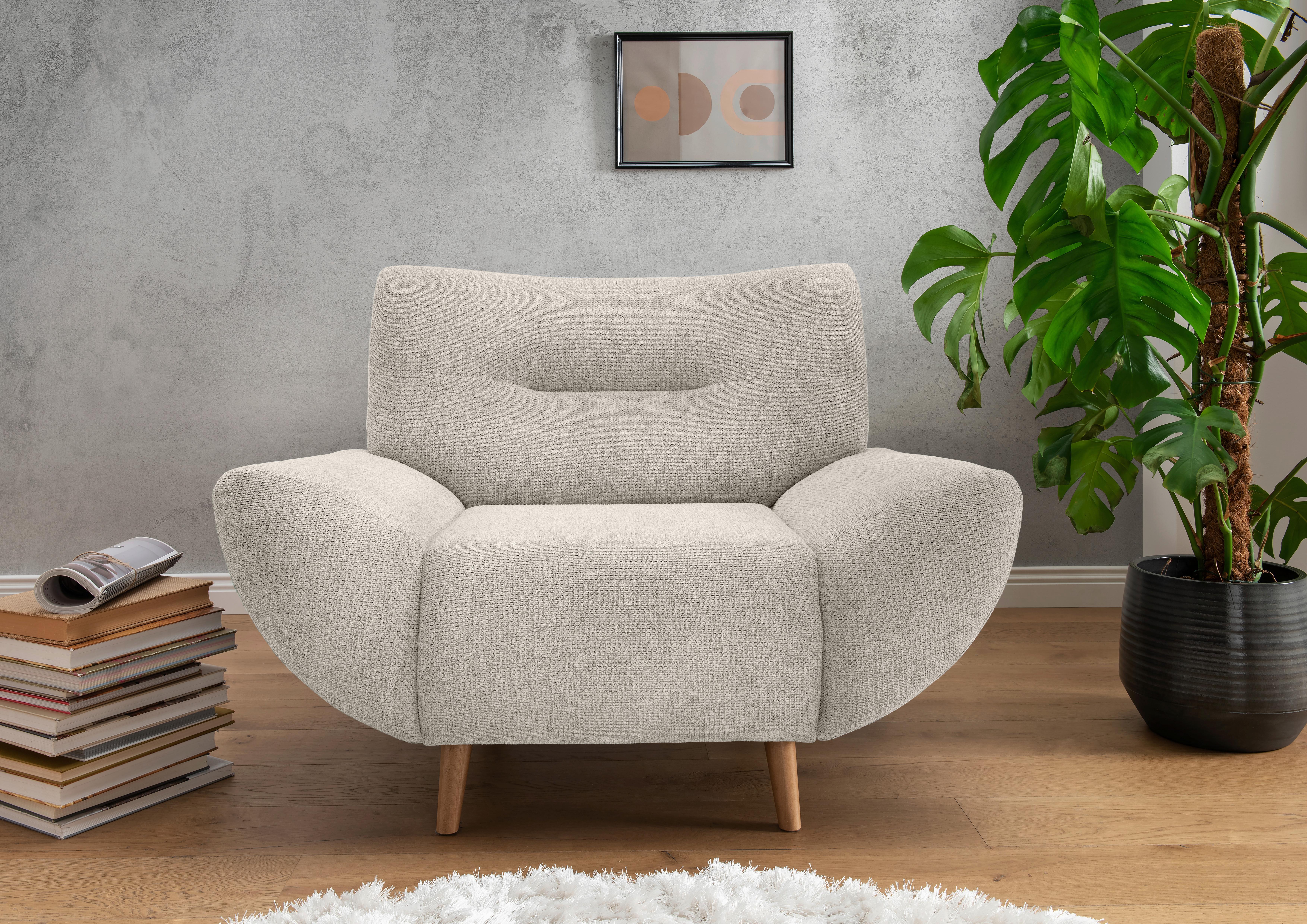 Sessel Drago Beige B/h/t: 111/81/90 Cm - Wildeiche/Beige, MODERN, Textil (111/81/90cm) - MID.YOU