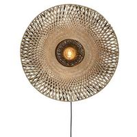 Wandleuchte Kalimantan 1-Flammig - Hellbraun/Schwarz, Natur, Naturmaterialien (60/15cm) - Good & Mojo