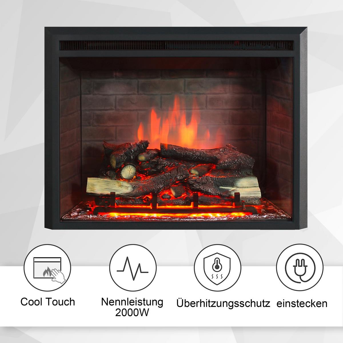 Elektrokamin Calida 30" - Schwarz, Basics, Metall (89/72/32cm)