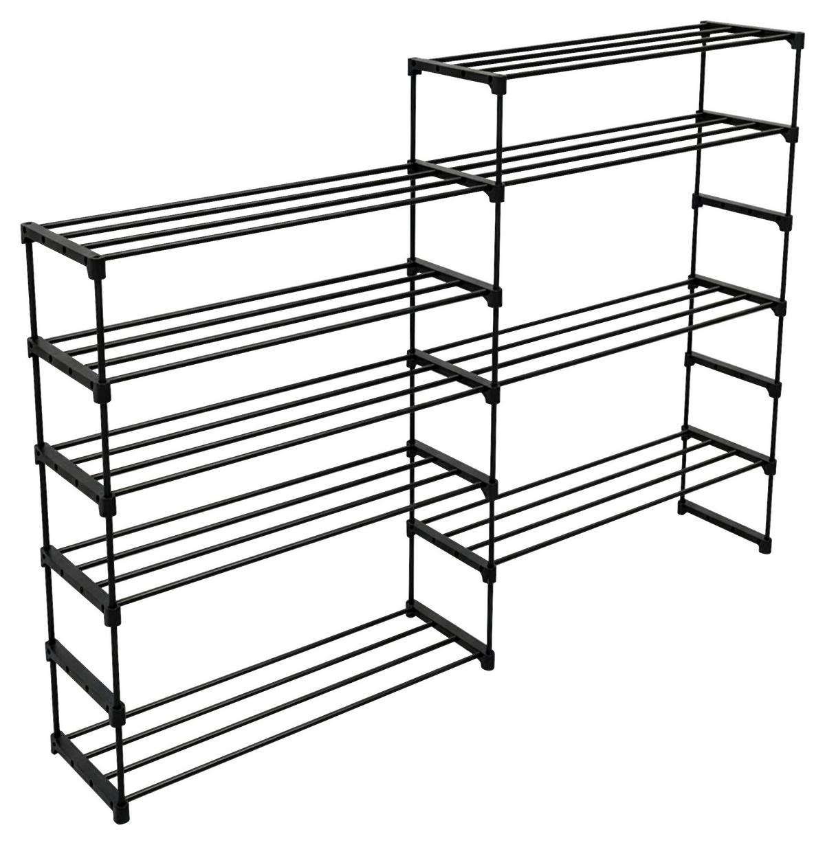 REGÁL NA TOPÁNKY GRANDO -BASED/SB- - čierna, Konventionell, kov/plast (94/194/30cm) - Based