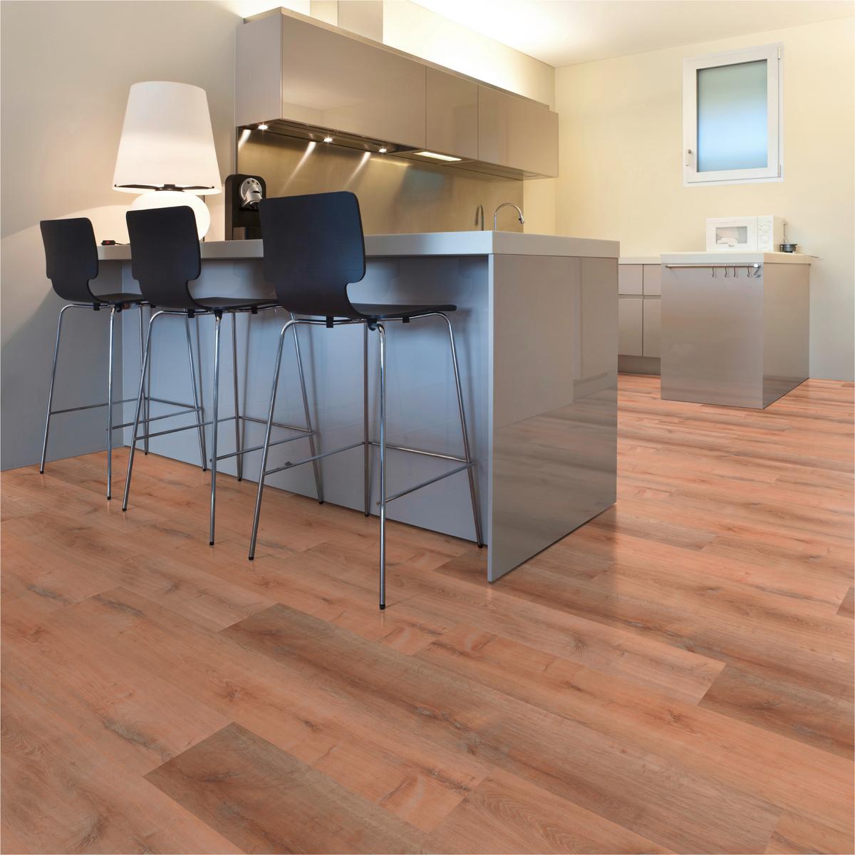 Designboden Eichefarben /Hellbraun Landhausdiele Stärke 5mm - Hellbraun/Eichefarben, Basics, Kunststoff (121/22/0,5cm)