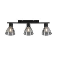 STROPNÍ SVÍTIDLO KOMOL - černá/průhledné, Moderní, kov/sklo (66/13/22cm) - Modern Living