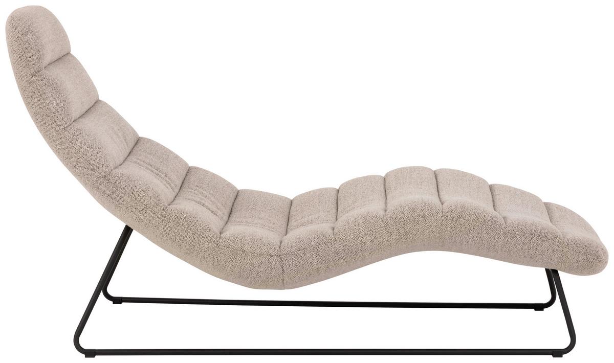 Relaxliege Chaplin L: 156 Cm Beige - Beige/Schwarz, KONVENTIONELL, Textil (63/86/156cm) - MID.YOU