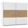 Schwebetürenschrank Foster - Weiß/Eiche Artisan, KONVENTIONELL, Holzwerkstoff (261/210/59cm)