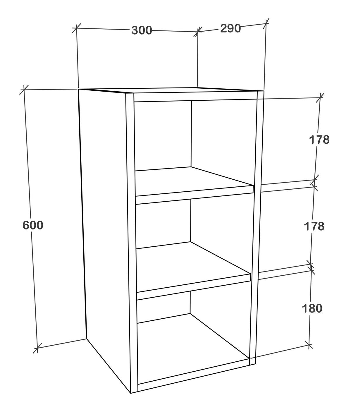 Küchenoberschrank Esilo Weiß B: 30 Cm - Weiß, Design, Holzwerkstoff (30/60/29cm) - MID.YOU