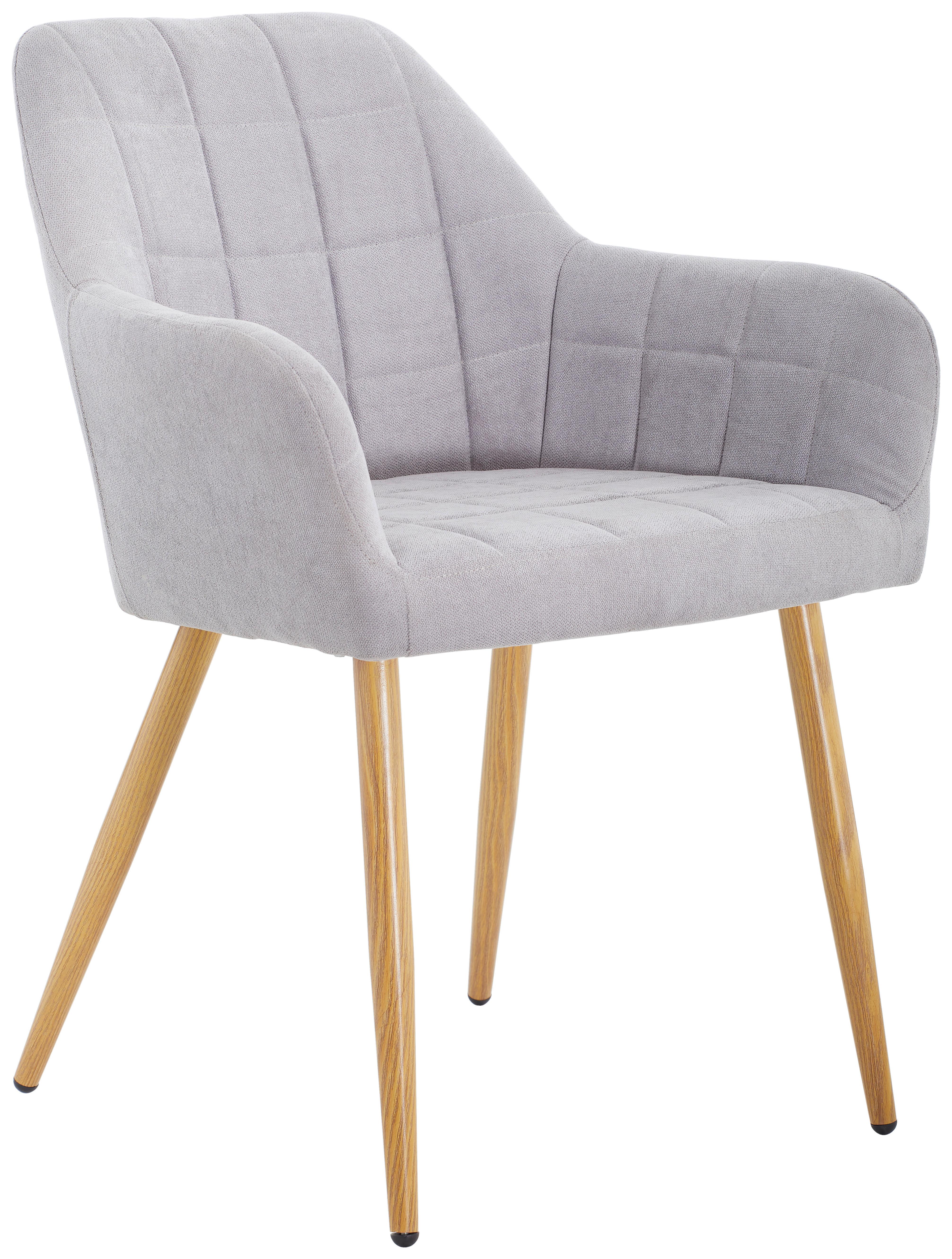 Armlehnstuhl Drops Grau B: 57 Cm - Eichefarben/Grau, MODERN, Textil/Metall (57/82/60cm) - MID.YOU