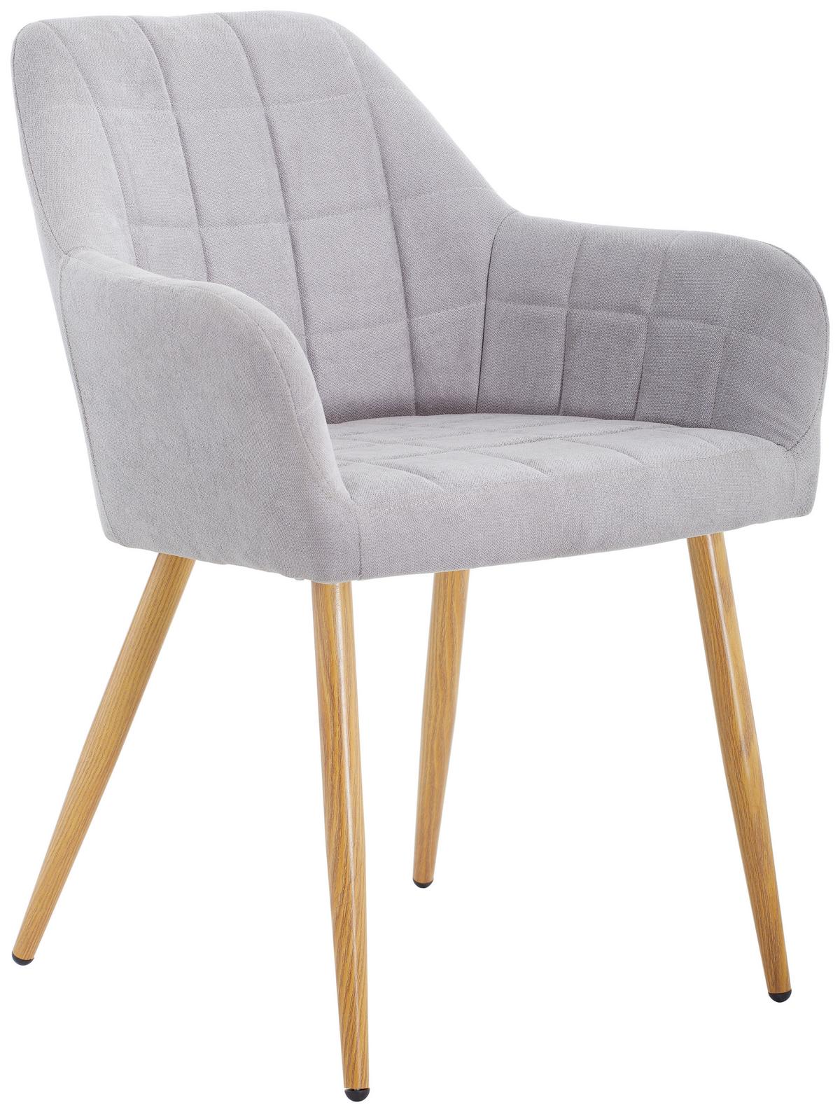 Armlehnstuhl Drops Grau B: 57 Cm - Eichefarben/Grau, MODERN, Textil/Metall (57/82/60cm) - MID.YOU