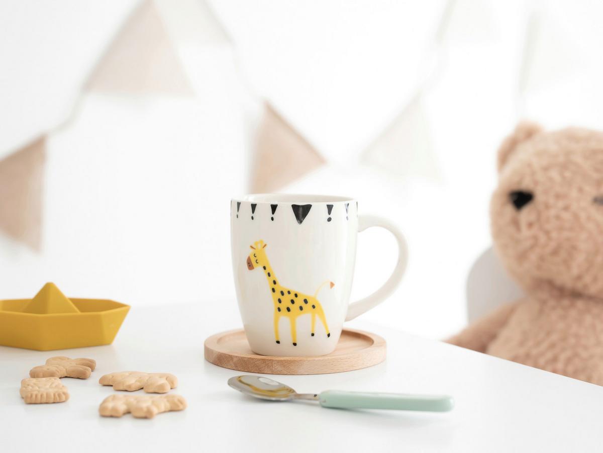 Kinderbecher Steinzeug Safari 4 -Teilig., ca. 250 ml - Multicolor, Basics, Keramik - Creatable