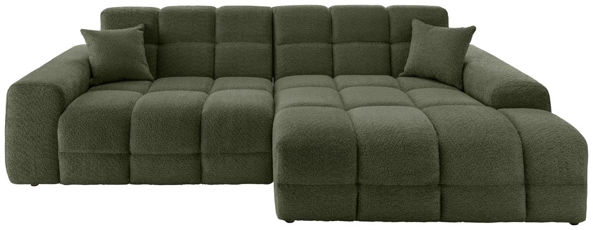 Ecksofa Bosco Dunkelgrün S: 301x152 cm - Dunkelgrün/Schwarz, MODERN, Textil (301/152cm) - Livetastic