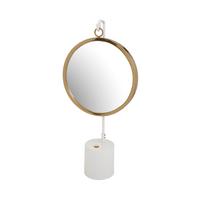Tischspiegel Eleganca 65 Cm Metallrahmen Weiß/goldfarben - Goldfarben/Weiß, LIFESTYLE, Glas/Metall (30/65/13cm) - Kayoom