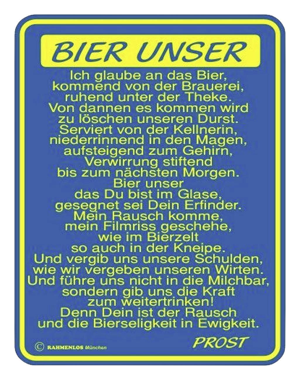 Dekoschild Bier Unser... Multicolor 17x22 cm - Multicolor, Basics, Metall (17/22cm)