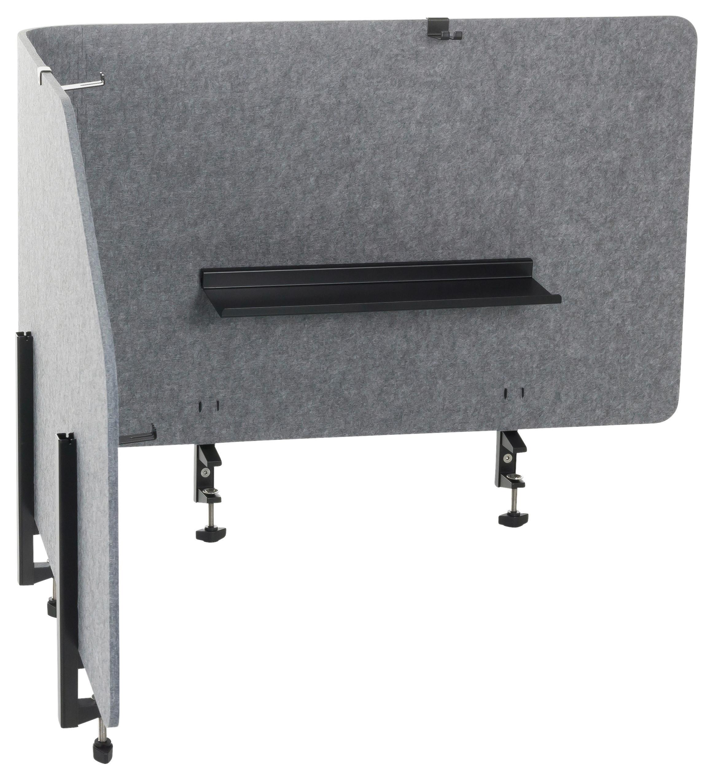 Trennwand Flexmiut T Top - Grau, Basics, Kunststoff/Textil (160/50/1cm) - MID.YOU