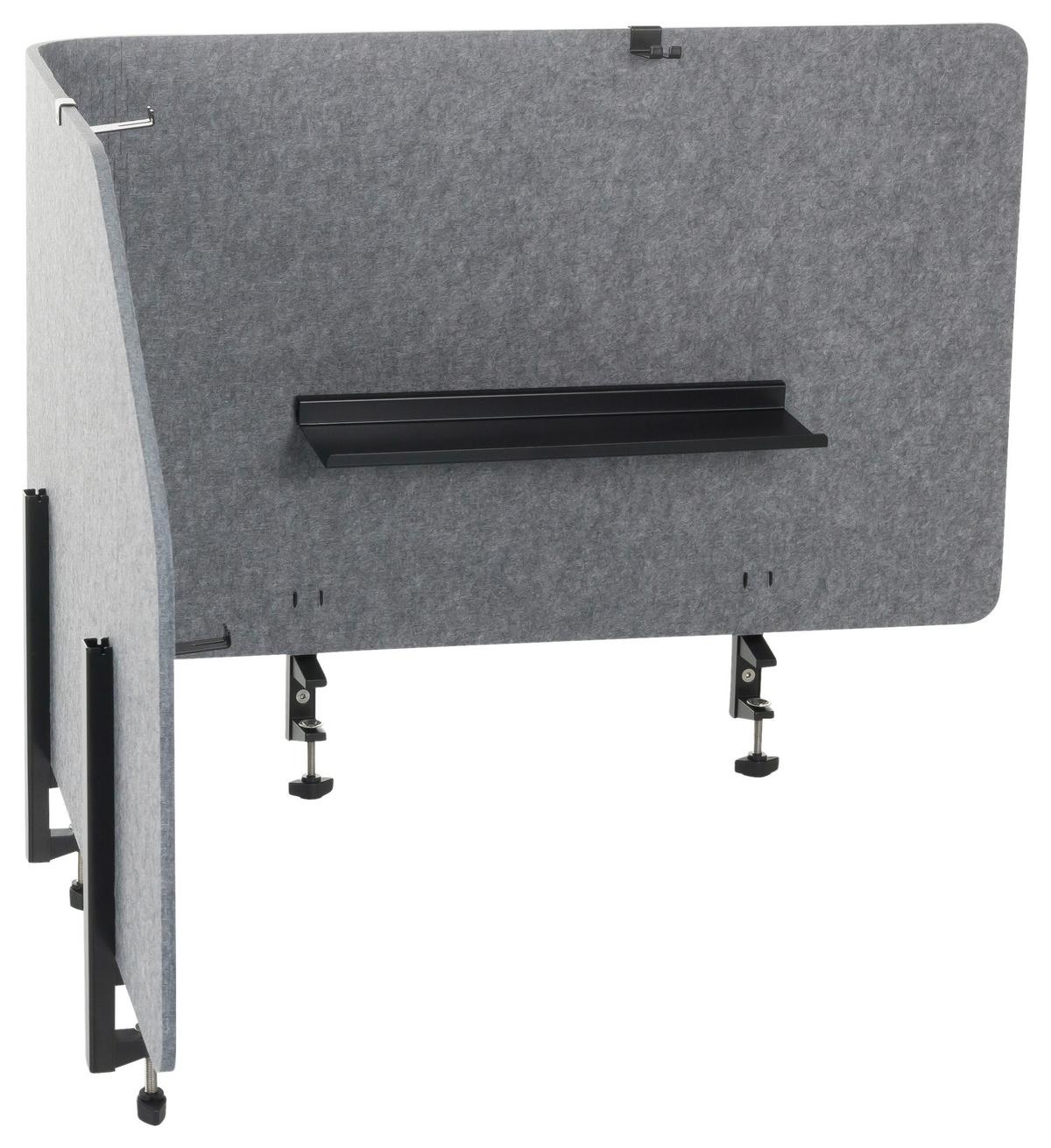 Trennwand Flexmiut T Top - Grau, Basics, Kunststoff/Textil (160/50/1cm) - MID.YOU