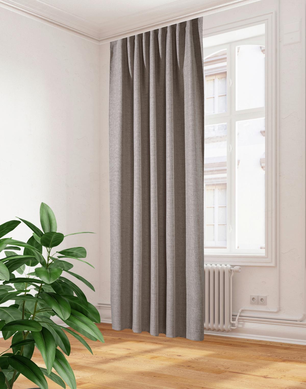 Fertigvorhang Hadina - Taupe, Basics, Textil (140/300cm)