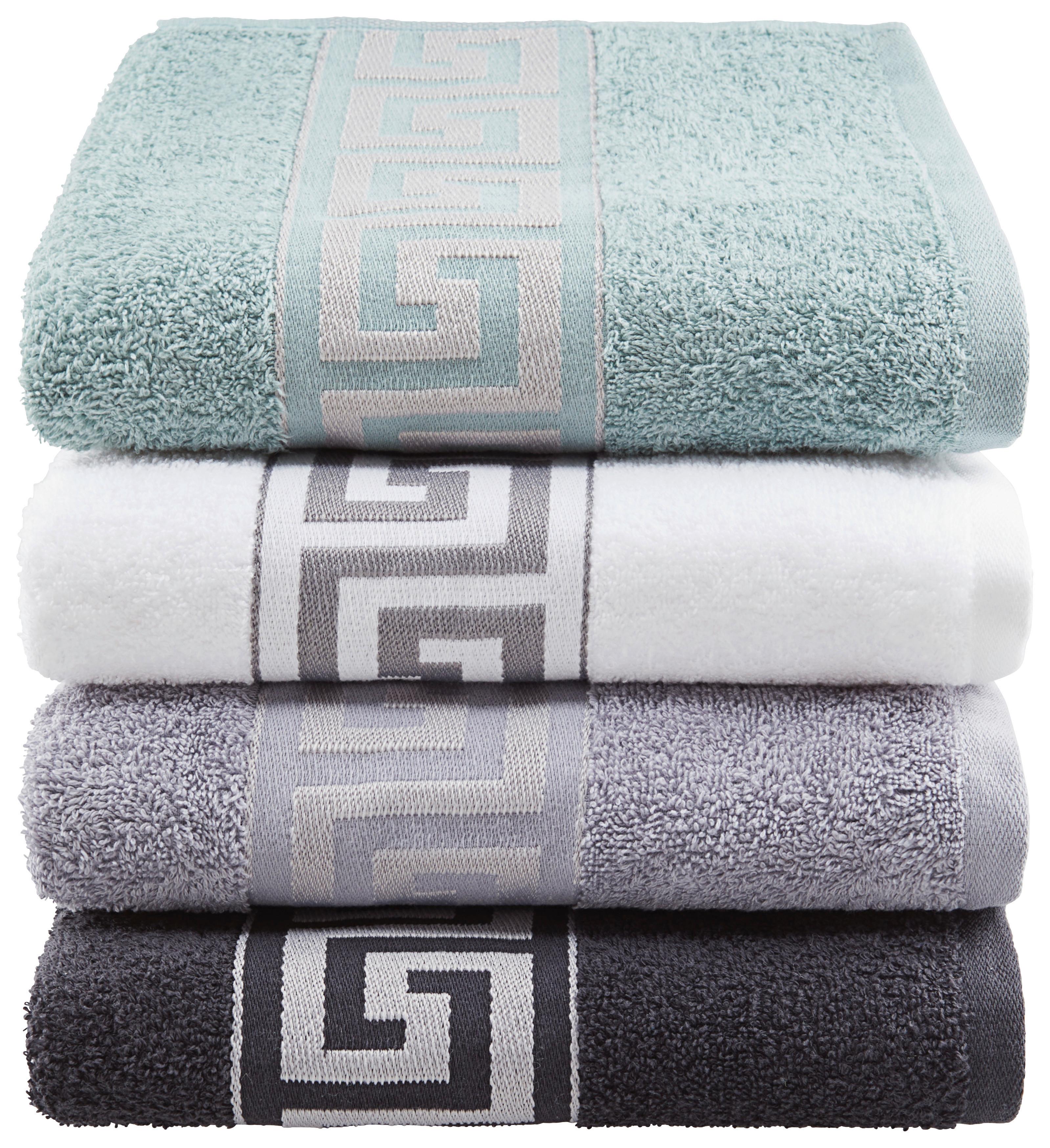 Handtuch Mäander - Weiß, ROMANTIK / LANDHAUS, Textil (50/100cm) - James Wood