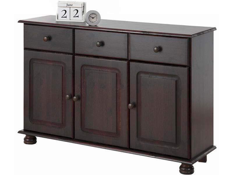 Sideboard Mette Dunkelbraun B: 118 cm - Dunkelbraun, Design, Holz/Metall (118/76/35cm) - MID.YOU
