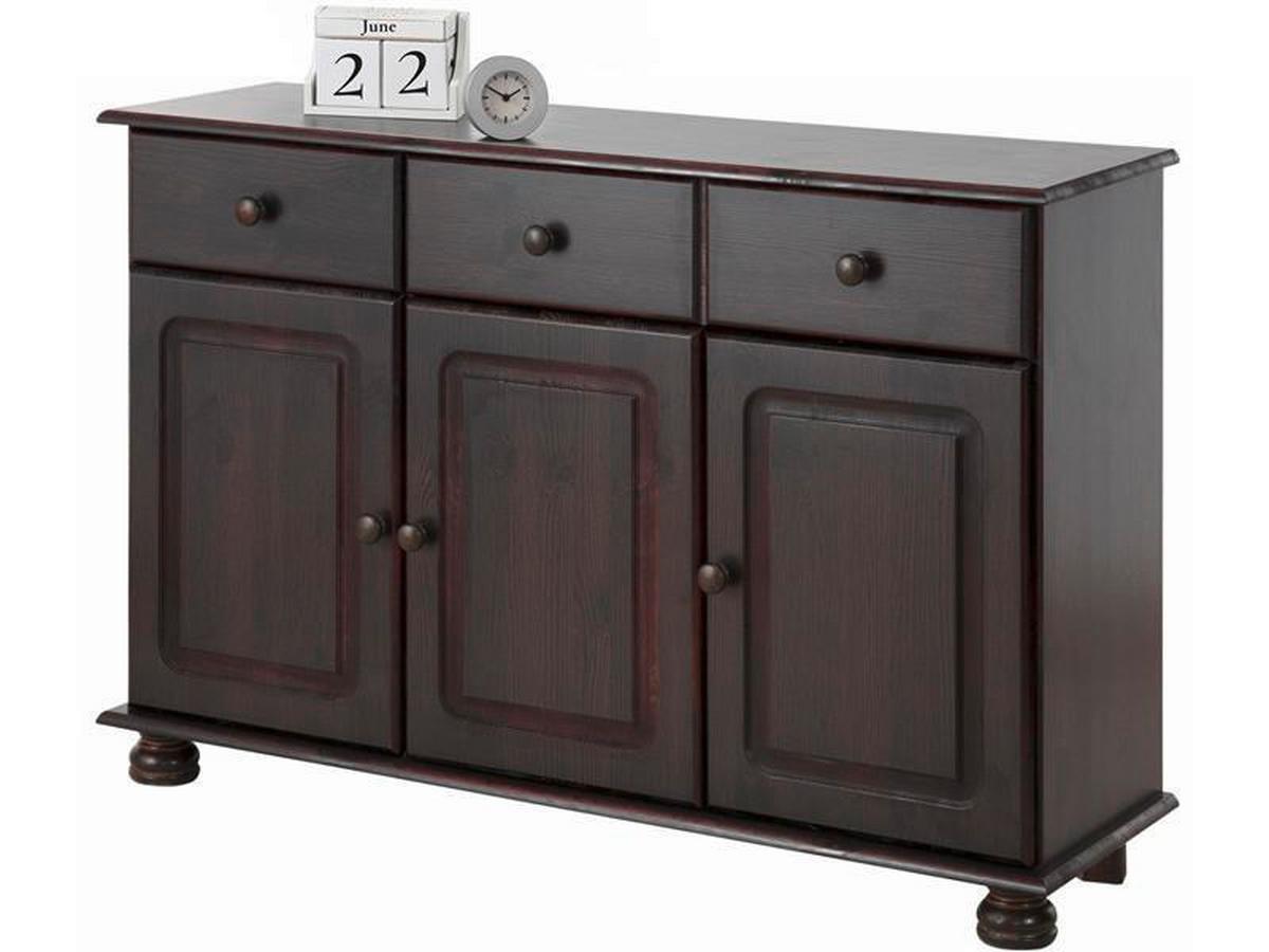 Sideboard Mette Dunkelbraun B: 118 cm - Dunkelbraun, Design, Holz/Metall (118/76/35cm) - MID.YOU