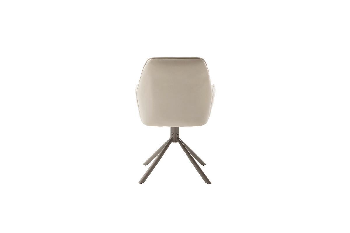 Armlehnstuhl Rafaela Creme B: 62 cm 180° drehbar - Taupe/Creme, Trend, Textil/Metall (62/89/64cm)