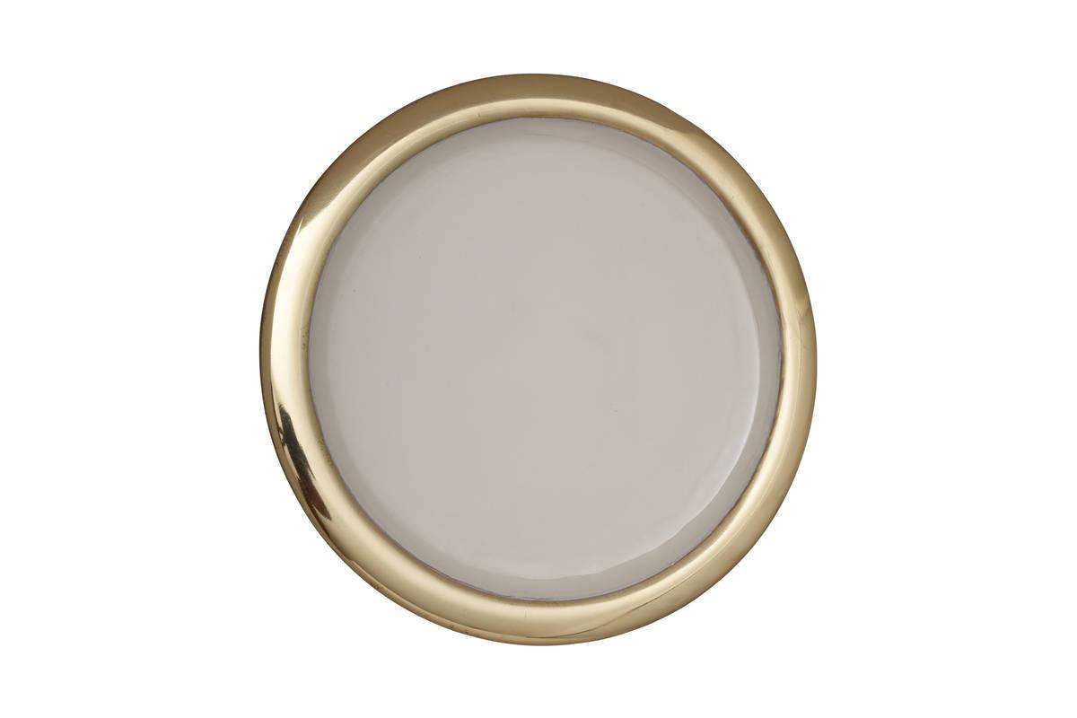 Tortenplatte Rund Eisen Art Deco D: 24,5 cm - Goldfarben/Weiß, Trend, Metall (24,5/14cm) - Kayoom