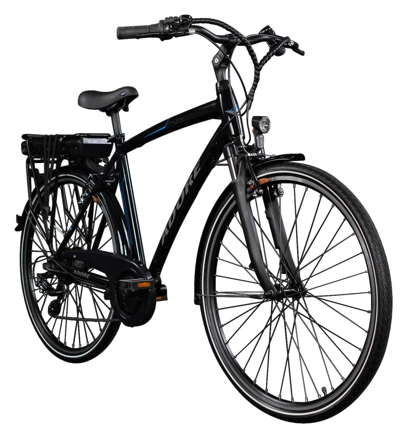 E-Citybike 28 Zoll Schwarz - Schwarz, MODERN, Metall