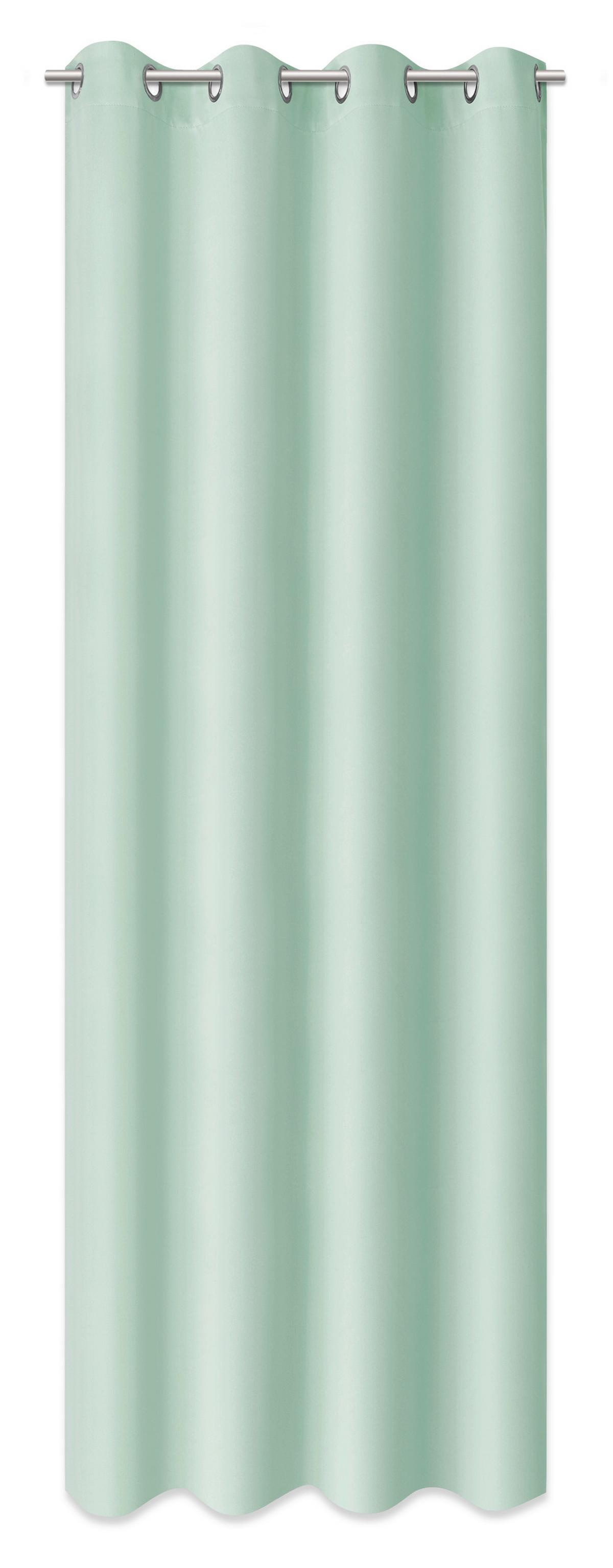 Závěs s očky Abby, 140/235cm - šalvějově zelená, Konvenční, textil (140/235cm) - Modern Living