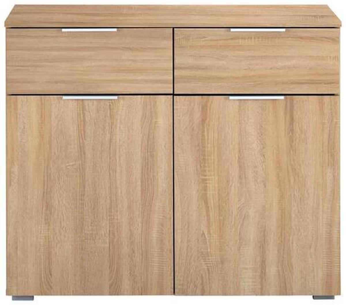 Kommode B: 93 cm Alabama, Sonoma Eiche Dekor - Alufarben/Sonoma Eiche, MODERN, Holzwerkstoff (93/81/42cm) - Rauch Möbel