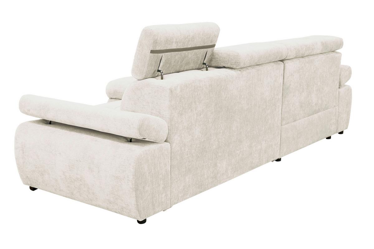 Rohová sedačka VEGAS, levá, béžová žinylka - černá/béžová, Design, dřevo/textil (173/294cm)